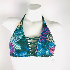 NWT Shade &Shore Tropical Print Bikini Top